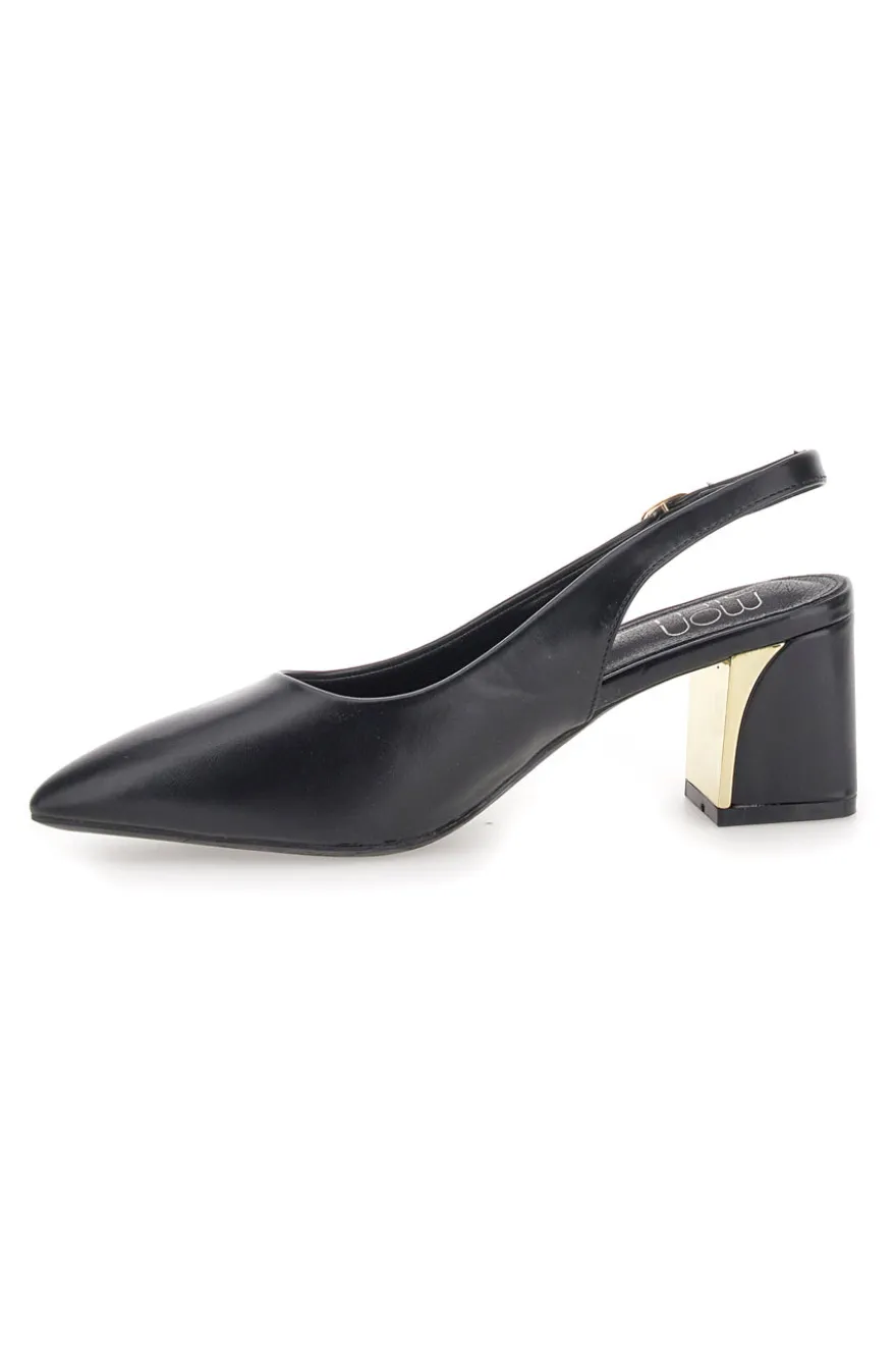 Décolleté Nero slingback tacco medio Mon dieu DQ50233