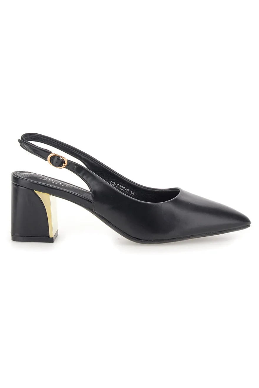 Décolleté Nero slingback tacco medio Mon dieu DQ50233