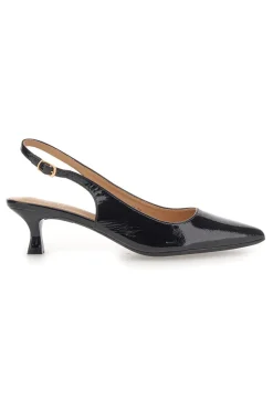 Décolleté Nero vernice slingback tacco medio Mon dieu FDS246C