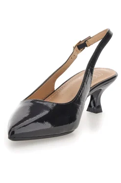 Décolleté Nero vernice slingback tacco medio Mon dieu FDS246C