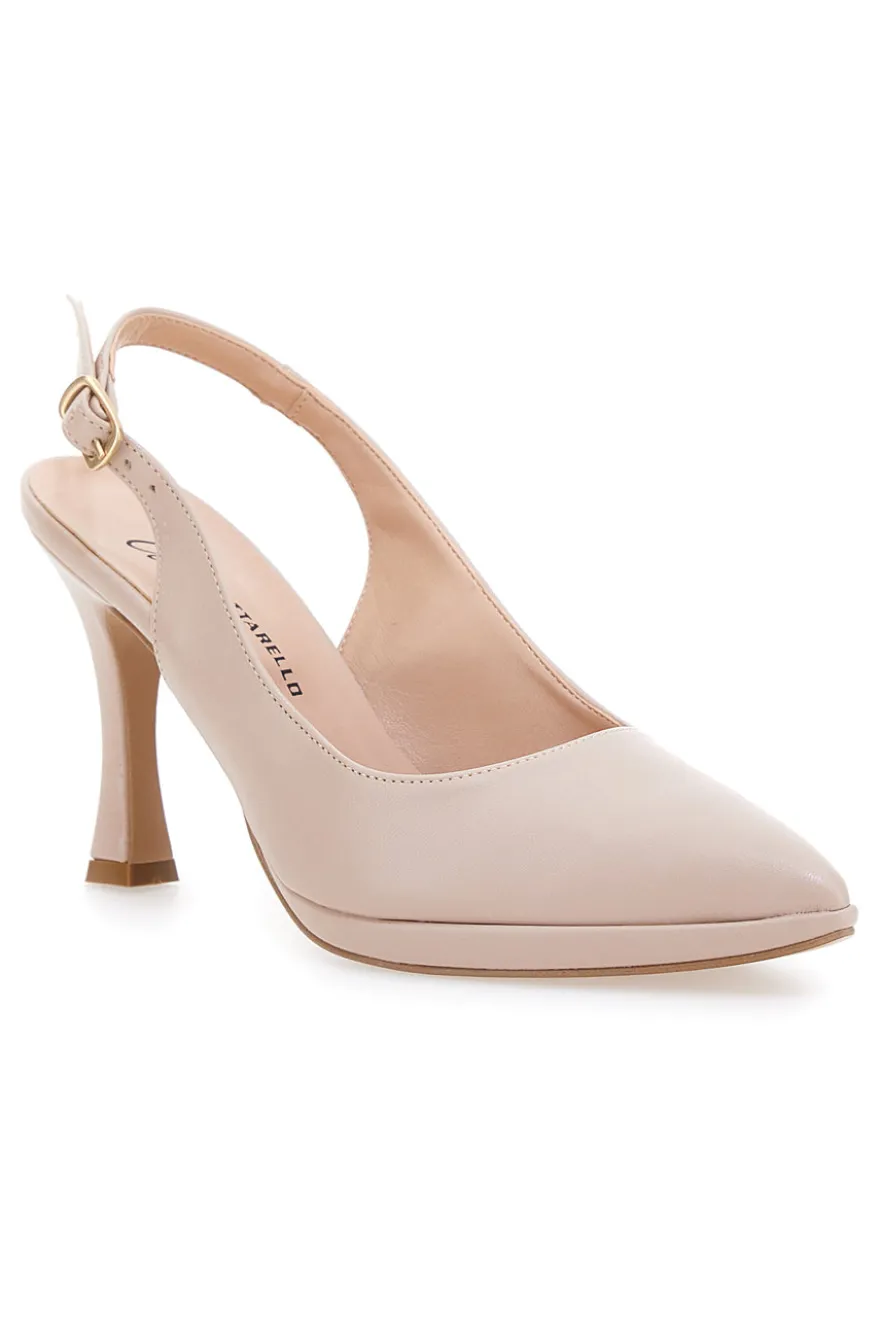 Décolleté Nude Con Cinturino Slingback Made in italy PITTARELLO Couture 1910