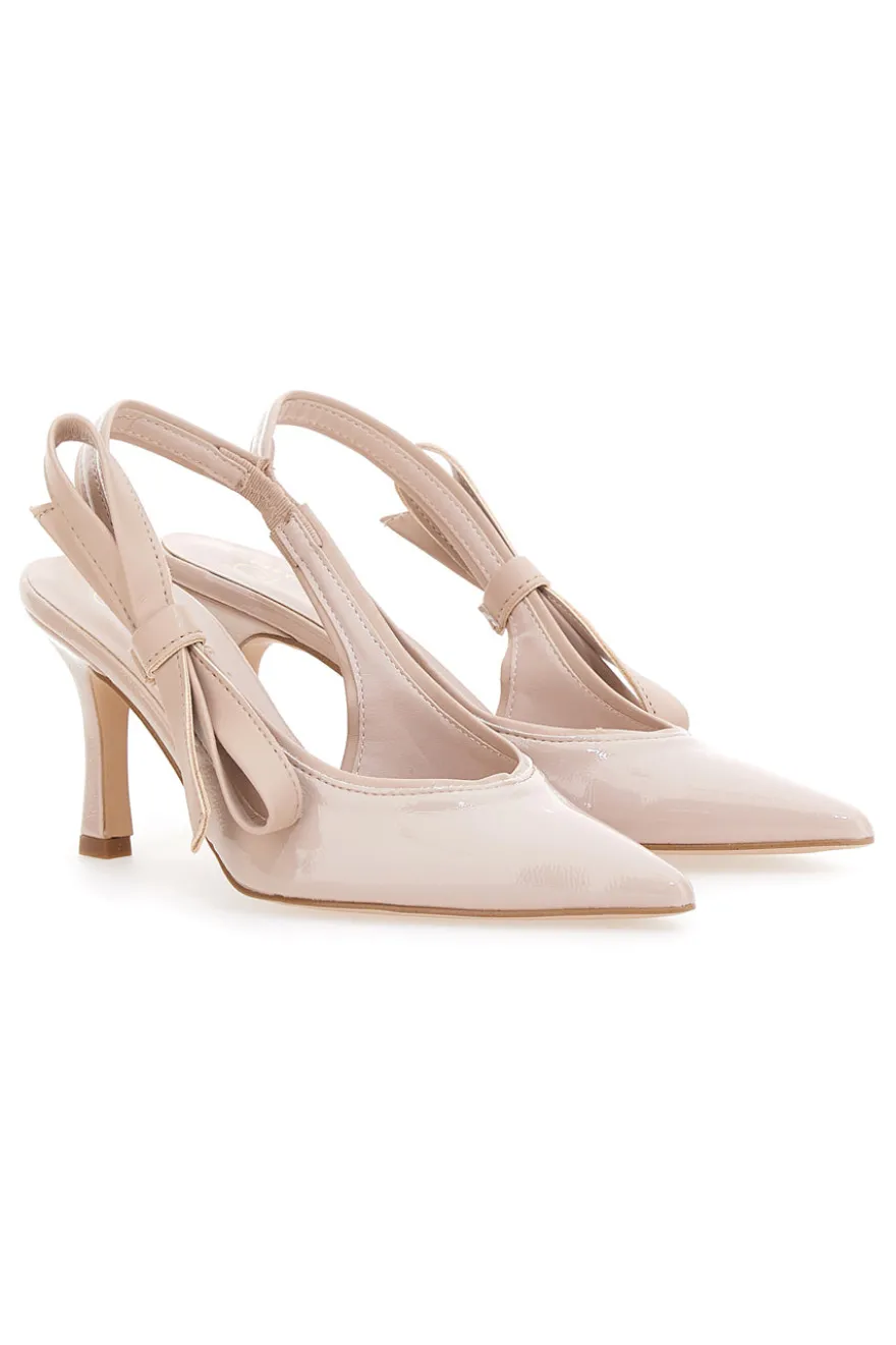 Décolleté Nude Con Fiocco e Tacco Pittarello Glam 3821 made in italy