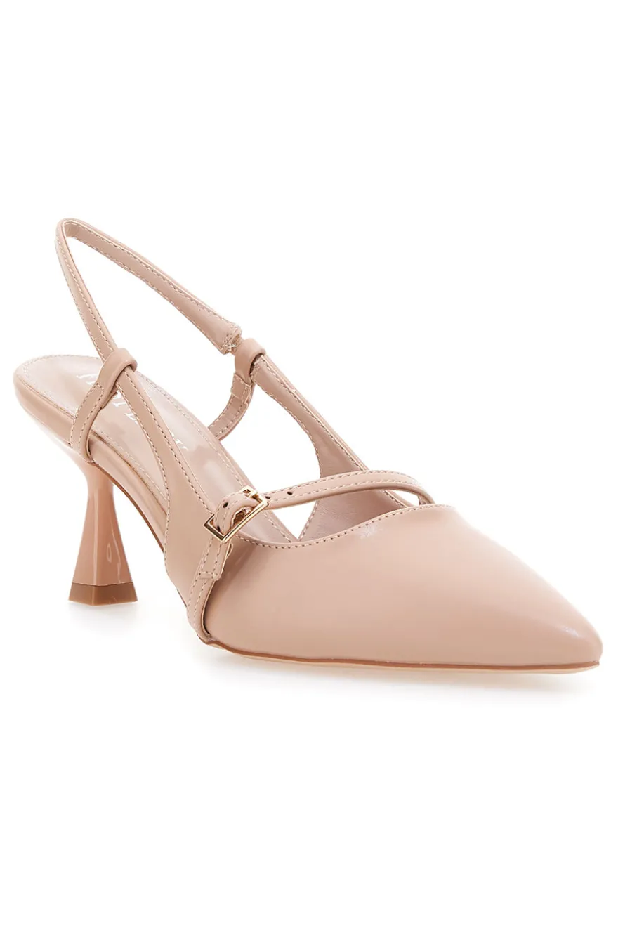 Décolleté nude slingback con cinturino First lady P652