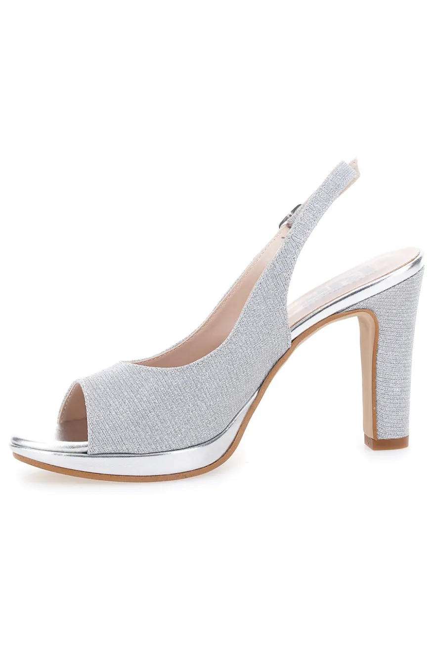 Décolleté Open-Toe Argento Pittarello Love 4477