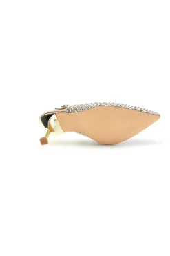Décolleté oro e argento con strass e cinturino First lady P660
