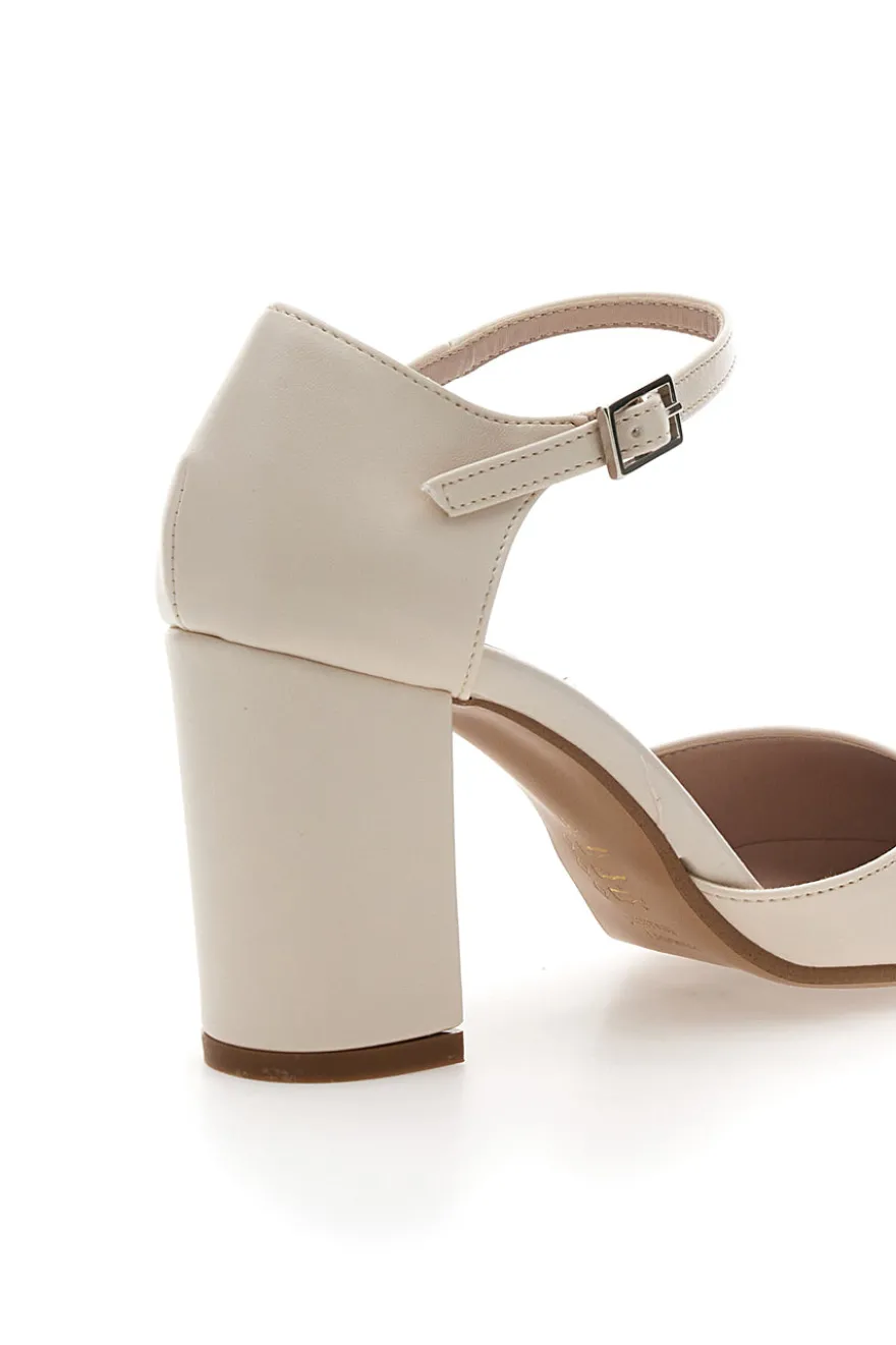 Décolleté Panna Con Cinturino e Tacco a Blocco PITTARELLO GLAM 2615