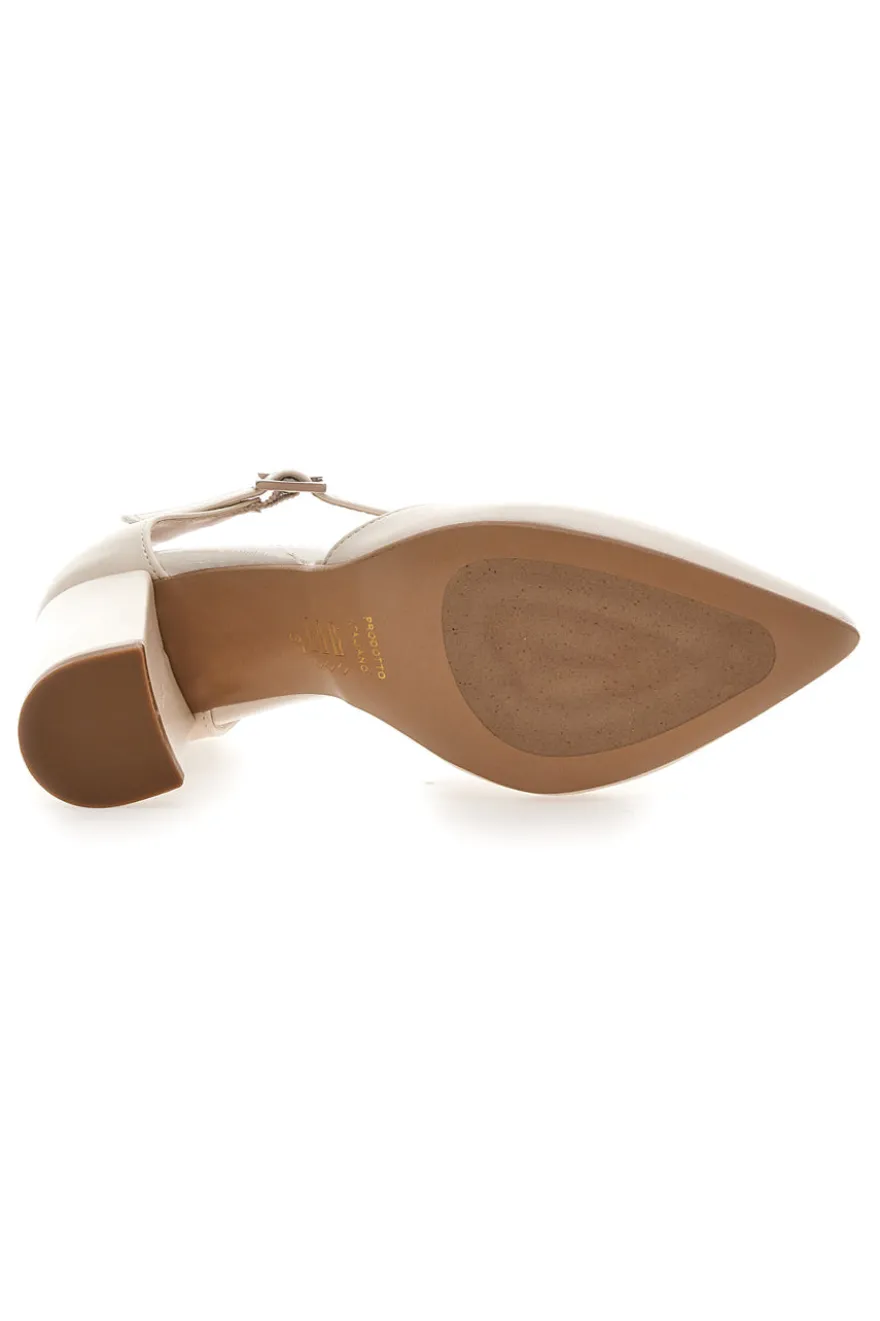 Décolleté Panna Con Cinturino e Tacco a Blocco PITTARELLO GLAM 2615