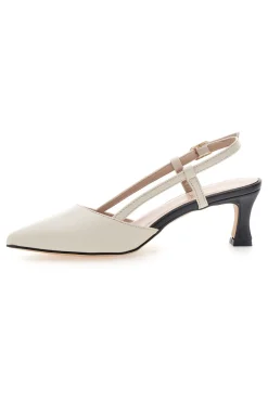 Décolleté Panna e Nero Tacco Medio Pittarello Glam 3358