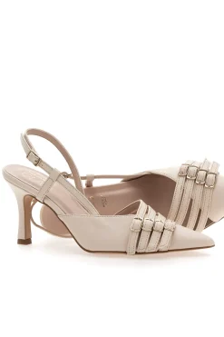 Décolleté Panna mit Riemchen und Absatz PITTARELLO GLAM 3824 made in italy