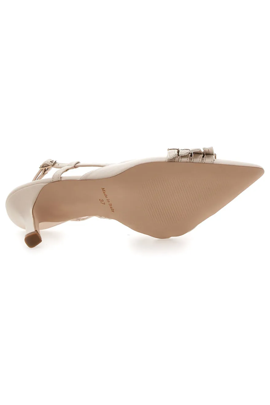 Décolleté Panna mit Riemchen und Absatz PITTARELLO GLAM 3824 made in italy