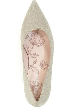 Décolleté platino glitter con tacco basso Pittarello Romantic 5360