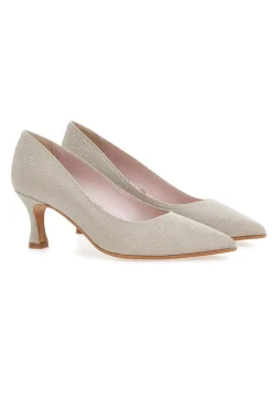 Décolleté platino glitter con tacco basso Pittarello Romantic 5360