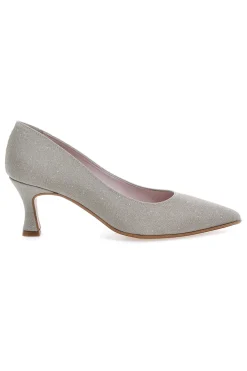 Décolleté platino glitter con tacco basso Pittarello Romantic 5360