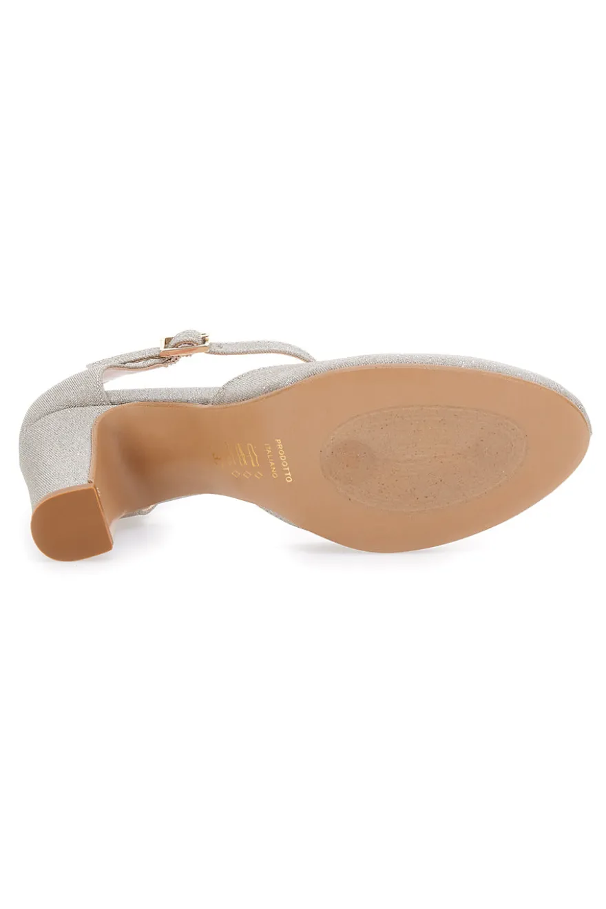 Décolleté Platino Tacco 8 Cm Pittarello Romantic 2569