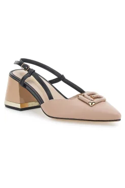 Décolleté Rosa e Nere Con Cinturino Slingback Laura Biagiotti 8604