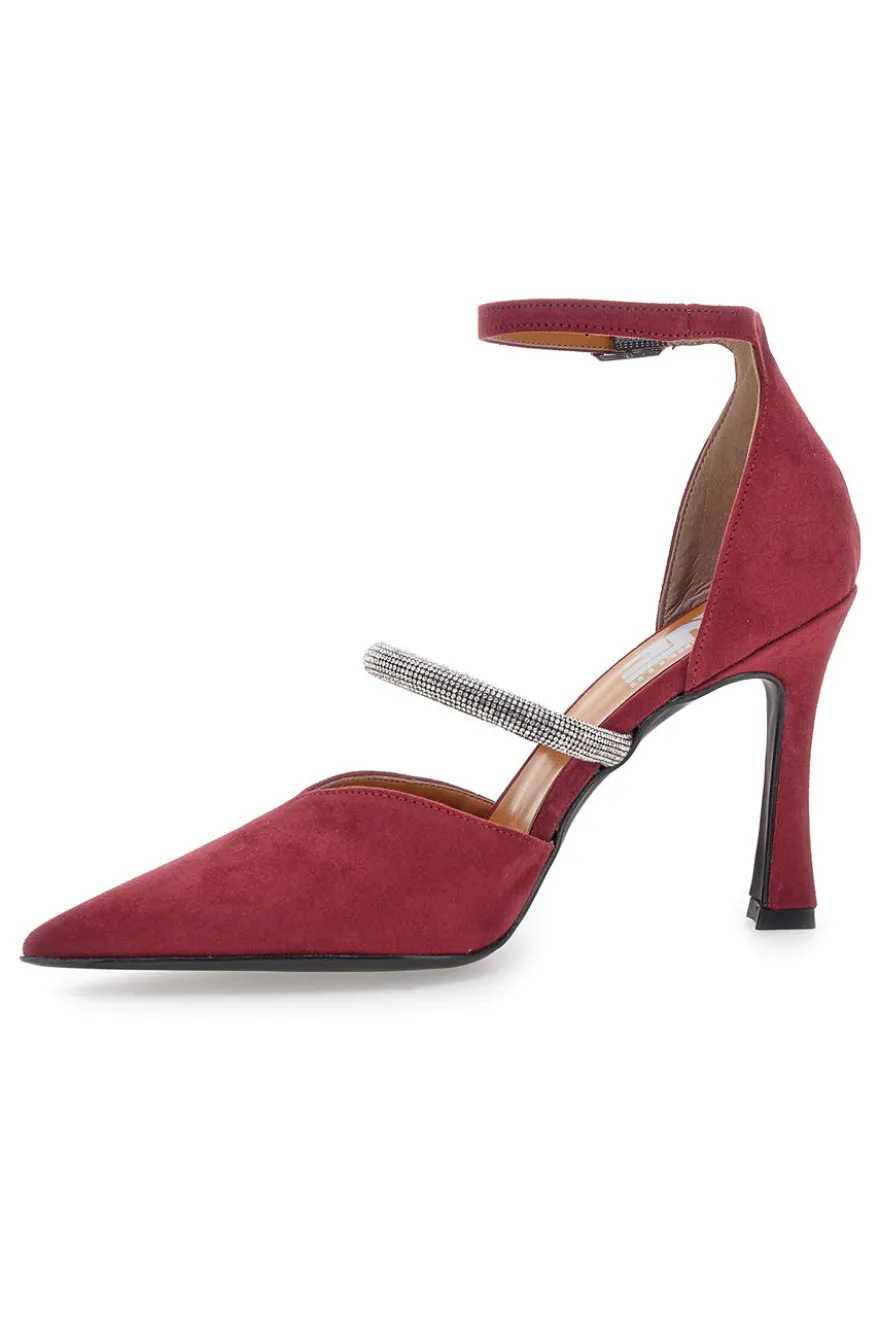 Décolleté rosse con cinturini e tacco a rocchetto Pittarello love 7092