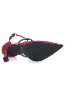 Décolleté rosse con cinturini e tacco a rocchetto Pittarello love 7092