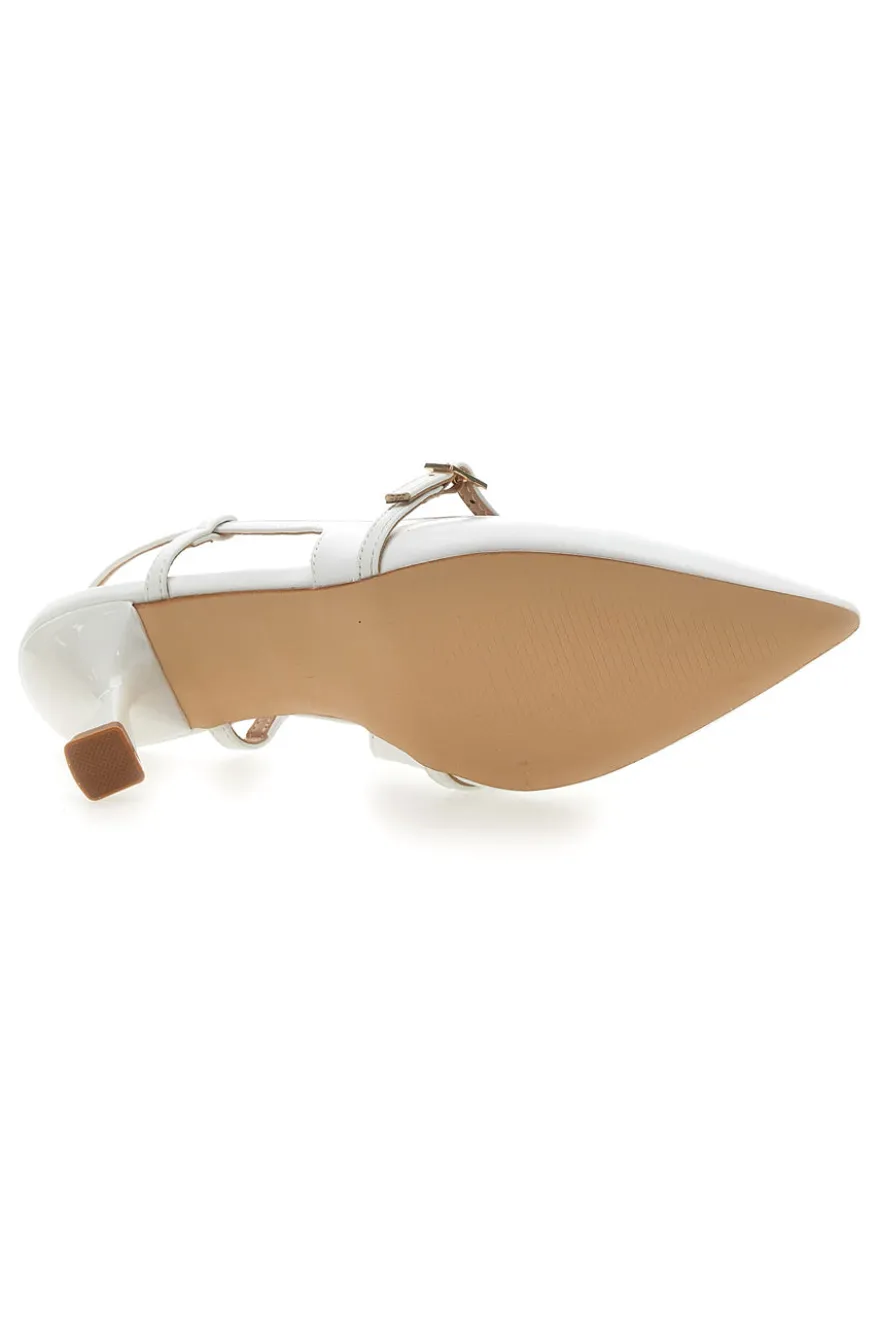 Décolleté SingBack Bianche con Tacco a Punta FIRST LADY P530
