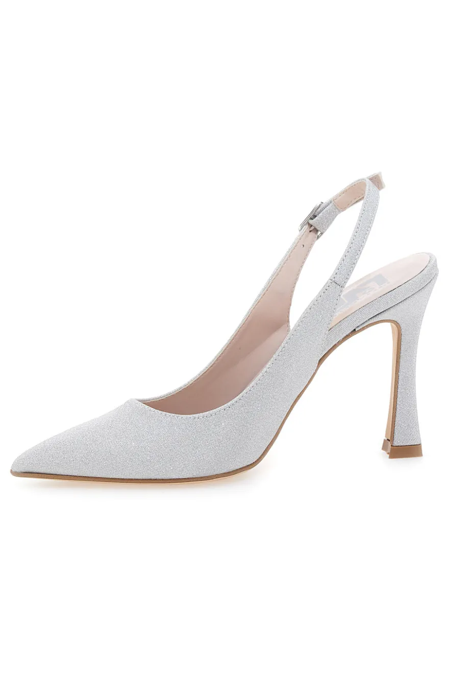 Décolleté Slingback Argento a Punta con Tacco Alto PITTARELLO LOVE 3356