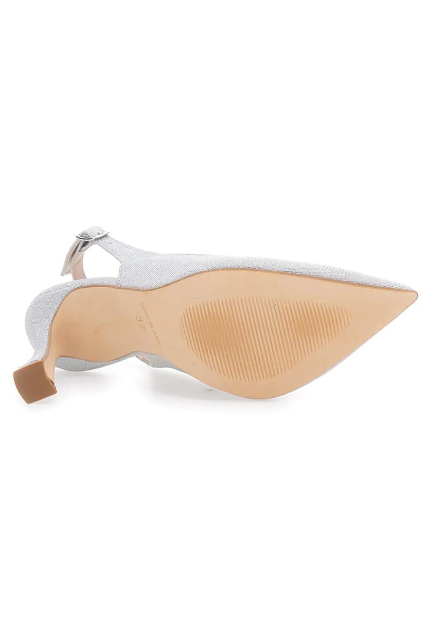 Décolleté Slingback Argento a Punta con Tacco Alto PITTARELLO LOVE 3356