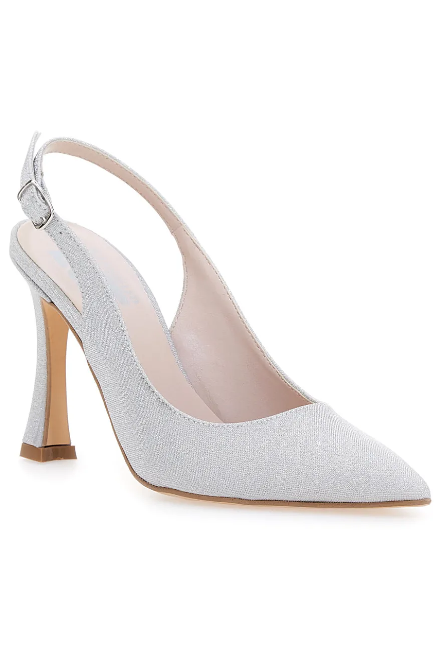 Décolleté Slingback Argento a Punta con Tacco Alto PITTARELLO LOVE 3356