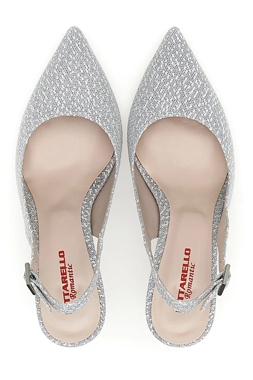 Décolleté Slingback Argento con Tacco a Punta PITTARELLO ROMANTIC 5371