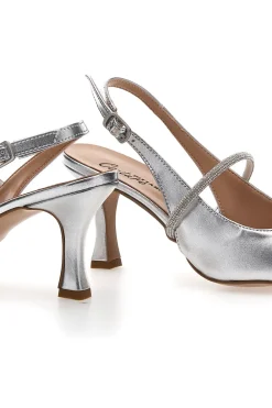 Décolleté Slingback Argento Made In Italy PITTARELLO Couture 8309