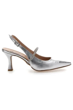 Décolleté Slingback Argento Made In Italy PITTARELLO Couture 8309
