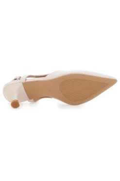 Décolleté slingback beige a punta con tacco Le Havre Paris AP25S10E