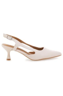 Décolleté slingback beige a punta con tacco Le Havre Paris AP25S10E