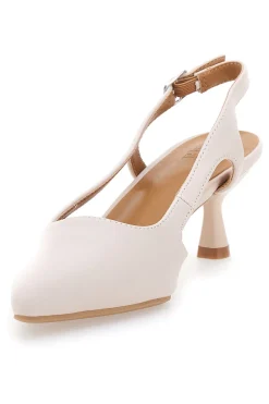 Décolleté slingback beige a punta con tacco Le Havre Paris AP25S10E