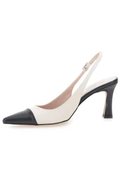 Décolleté Slingback Beige e Nere A Punta Made in Italy PITTARELLO LOVE 256