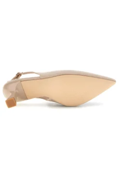 Décolleté slingback beige in tessuto effetto soft touch First lady P671