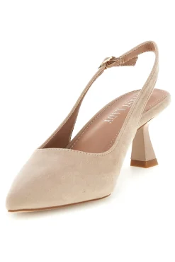 Décolleté slingback beige in tessuto effetto soft touch First lady P671