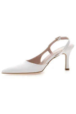 Décolleté slingback bianca con tacco Pittarello Glam 3997