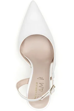 Décolleté slingback bianca con tacco Pittarello Glam 3997