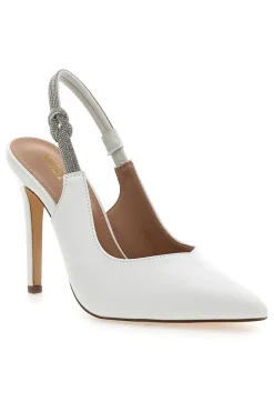 Décolleté Slingback Bianche con Tacco Alto FIRST LADY P528