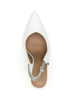 Décolleté Slingback Bianche con Tacco Alto FIRST LADY P528