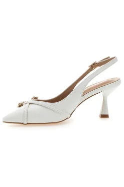 Décolleté Slingback Bianche con Cinturini Decorativi FIRST LADY P531