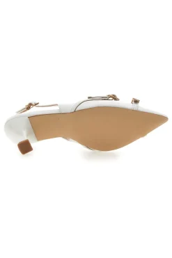 Décolleté Slingback Bianche con Cinturini Decorativi FIRST LADY P531