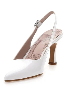 Décolleté slingback bianche a punta con tacco medio Pittarello Romantic 5371