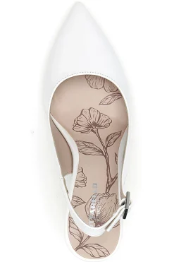 Décolleté slingback bianche a punta con tacco medio Pittarello Romantic 5371