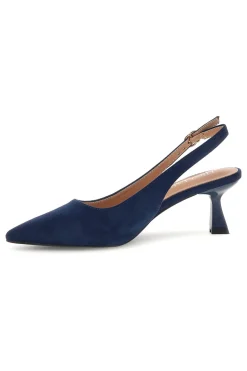 Décolleté slingback blu in tessuto effetto soft touch First lady P671