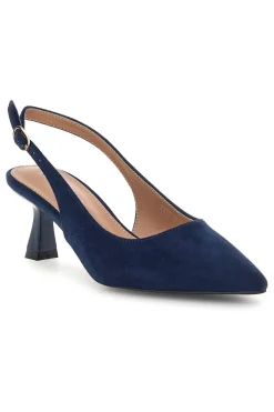 Décolleté slingback blu in tessuto effetto soft touch First lady P671
