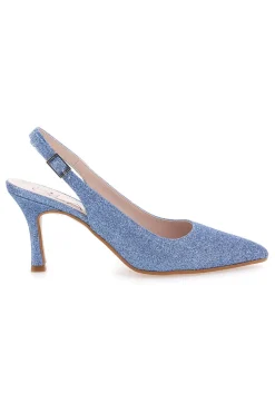 Décolleté Slingback Celesti con Brillantini PITTARELLO CLASS 5171