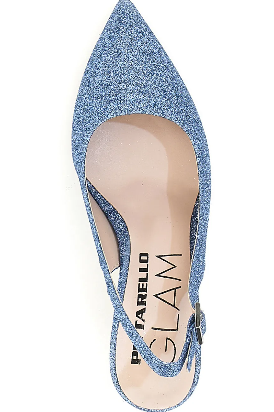 Décolleté Slingback Celesti con Brillantini PITTARELLO CLASS 5171