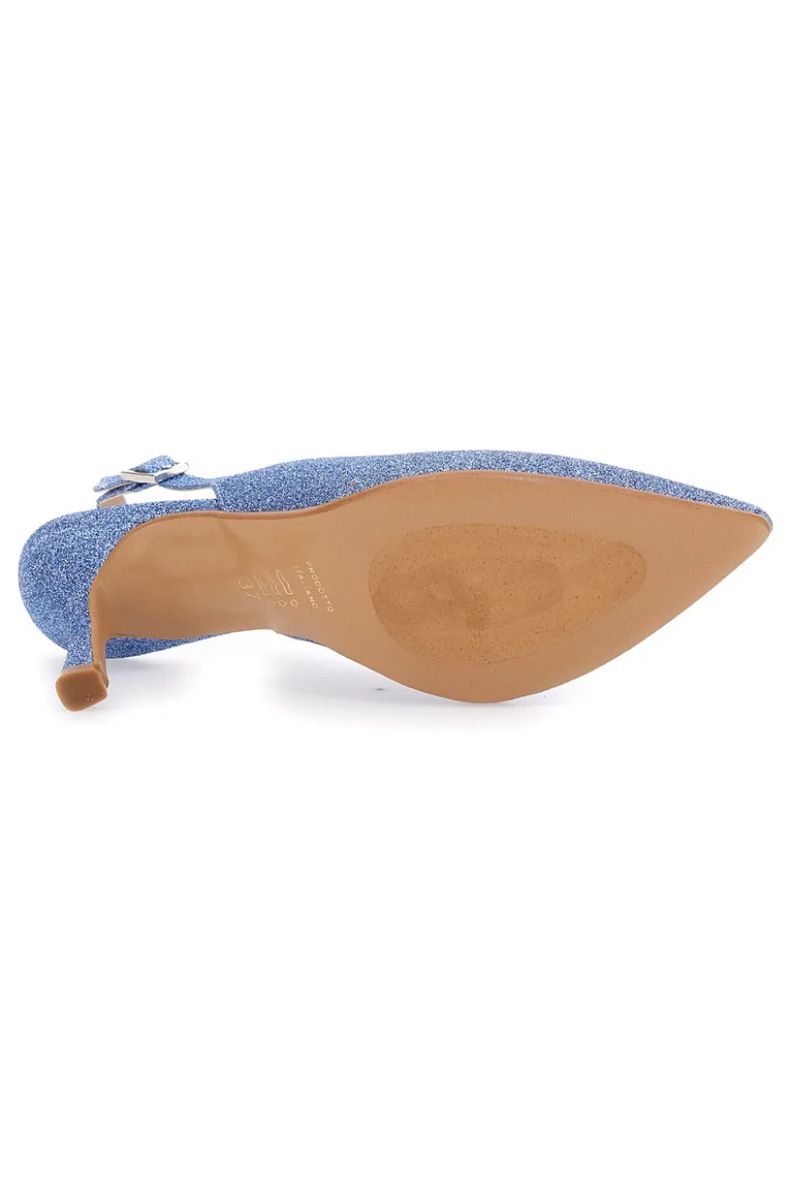Décolleté Slingback Celesti con Brillantini PITTARELLO CLASS 5171