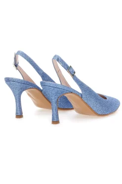 Décolleté Slingback Celesti con Brillantini PITTARELLO CLASS 5171