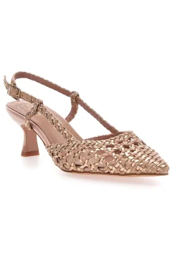 Décolleté slingback cipria intrecciate con tacco basso Mon Dieu 1601