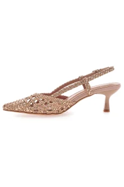 Décolleté slingback cipria intrecciate con tacco basso Mon Dieu 1601